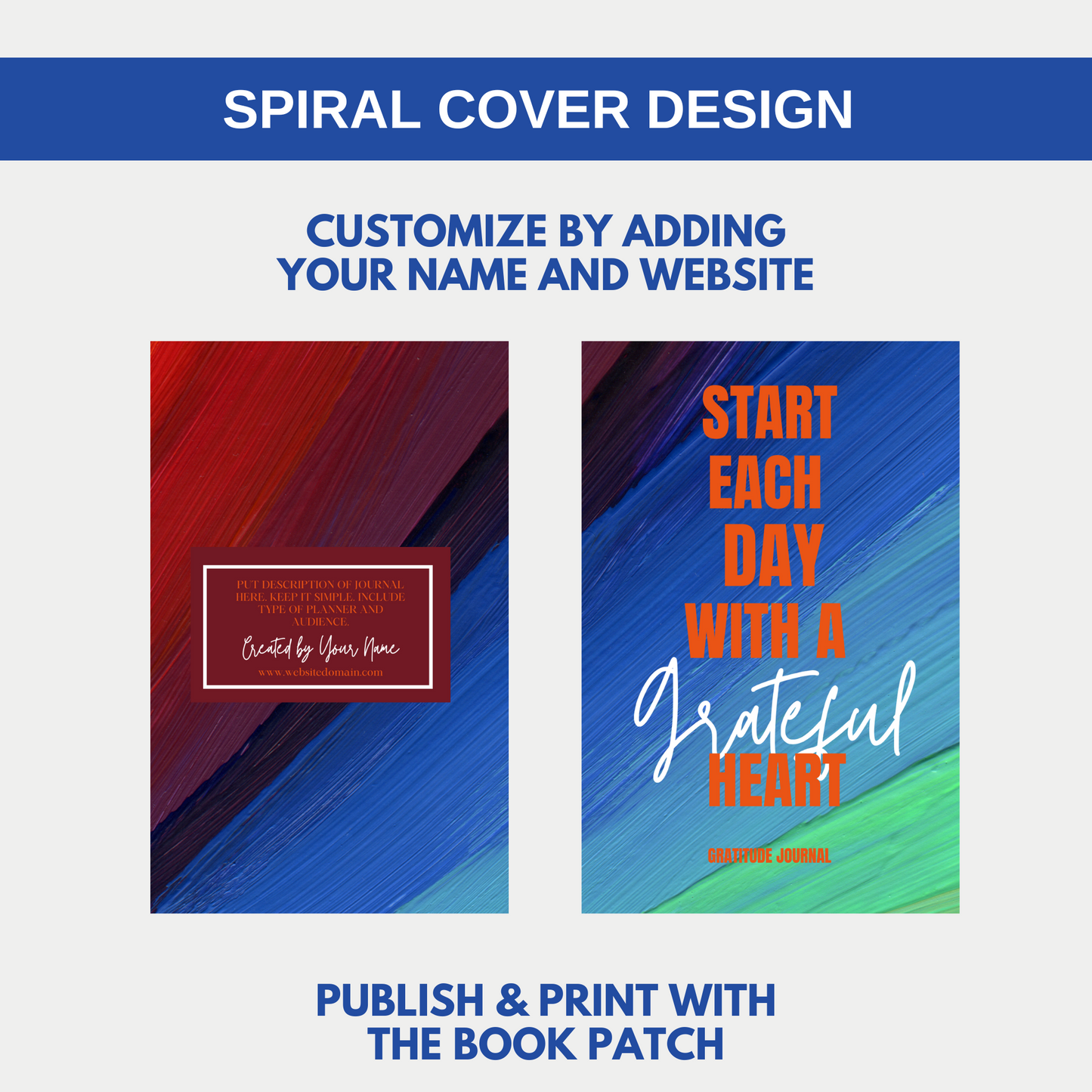 Start Each Day With A Grateful Heart Gratitude Journal for KDP Amazon & The Book Patch