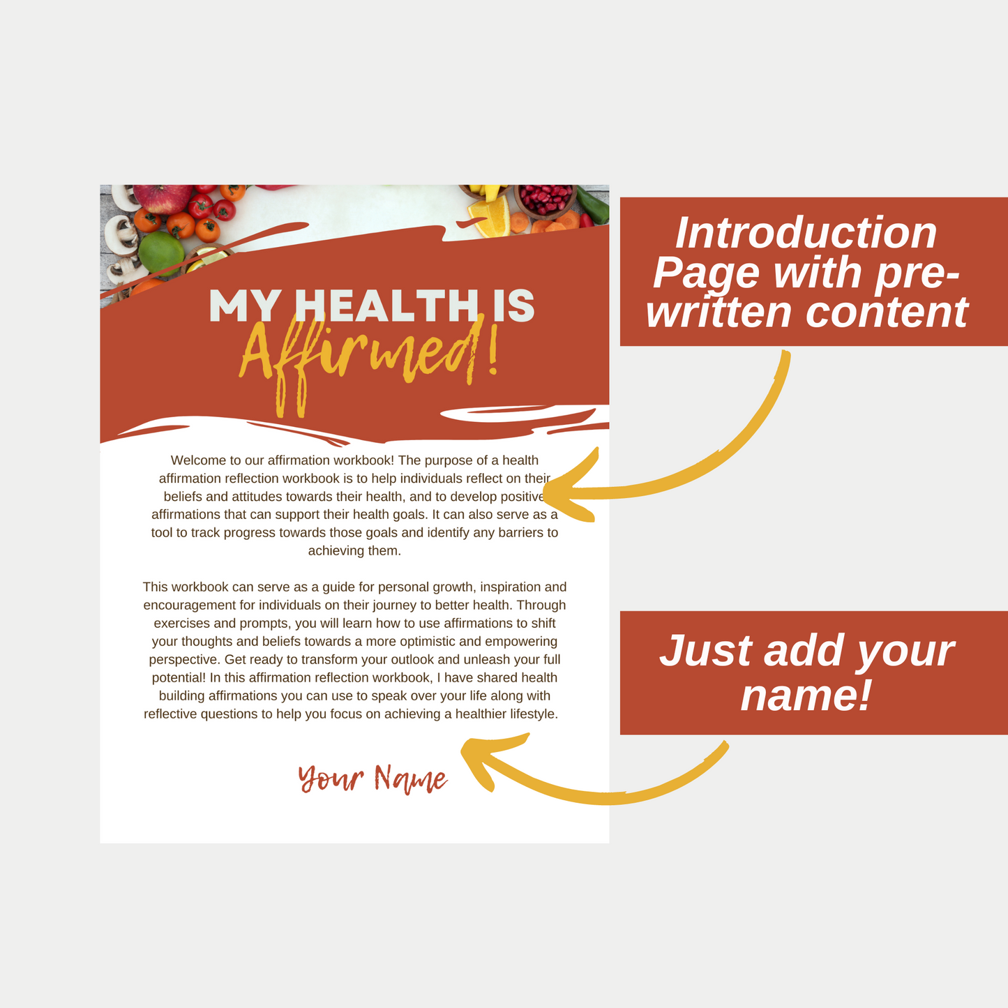 Affirm Your Health Affirmation Reflection Workbook - Use as a lead magnet, digital product or challenge.