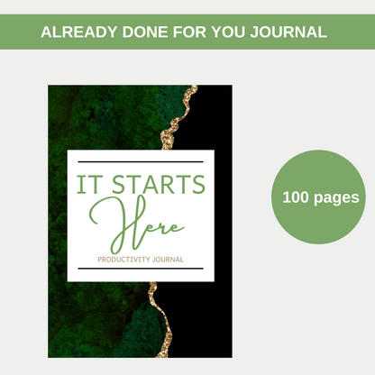It Starts Here Productivity Journal for KDP Amazon & The Book Patch