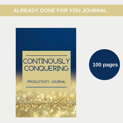 Continuously Conquering Productivity Journal for KDP Amazon & The Book Patch